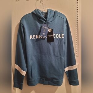 NWT Kenneth Cole LS Hoodie Pullover Sweatshirt Teil White Large